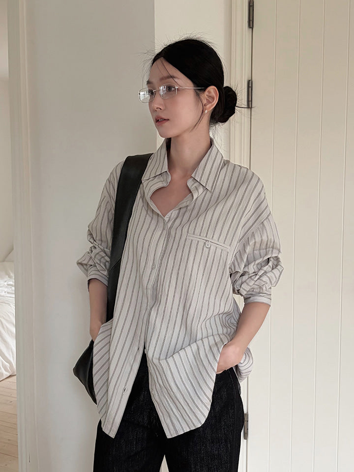 MOMA MINIMAL STRIPE POCKET SHIRT - 2 COLORS