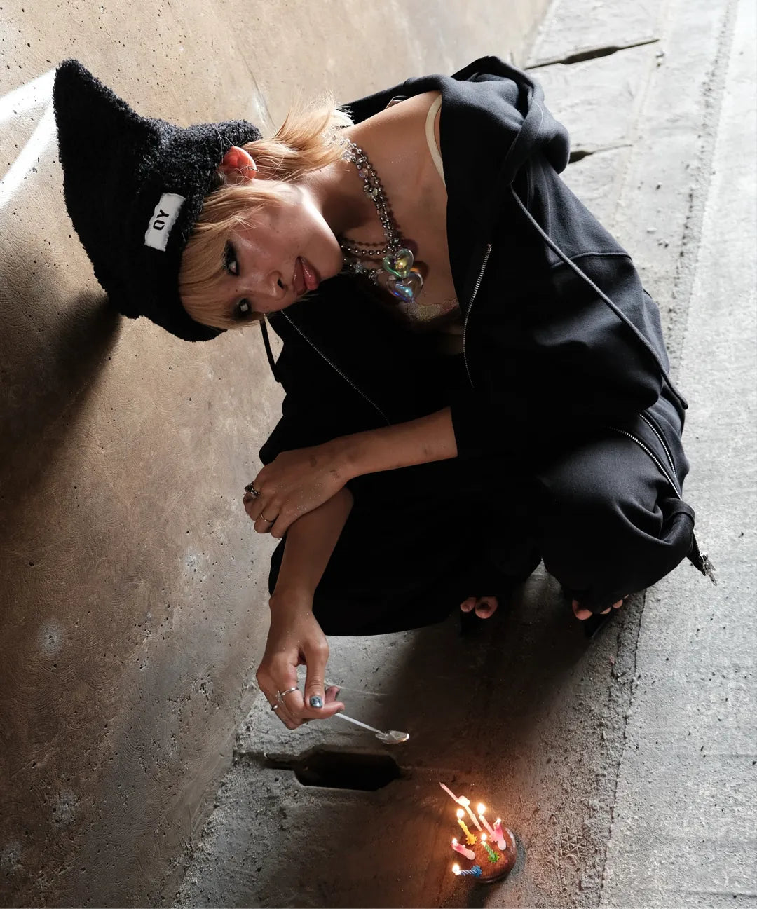 BOUCLE EARS BEANIE - BLACK #LIZ同款!