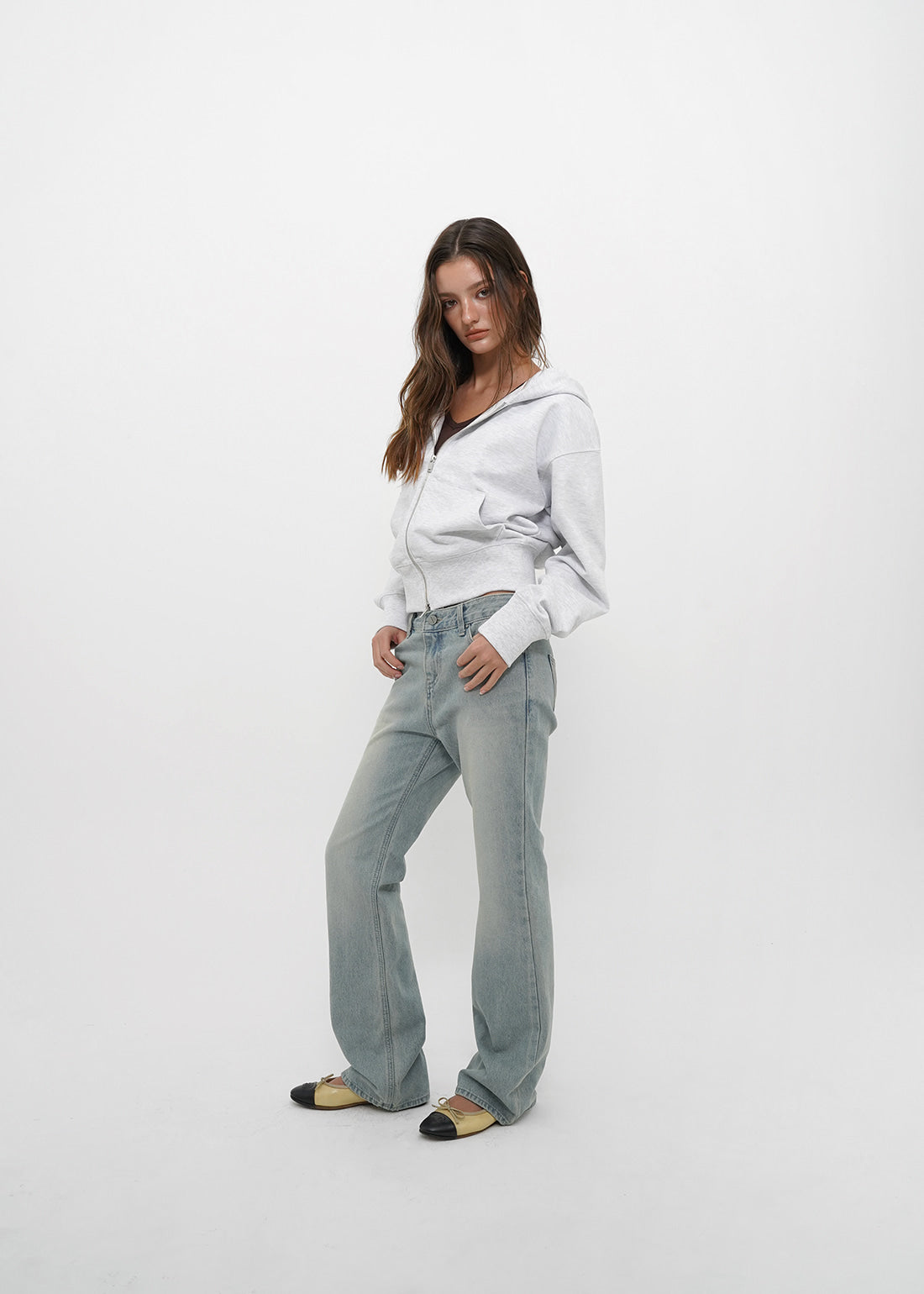 WASHING LOW SLIM BOOTS-CUT JEANS - 2 COLORS 4