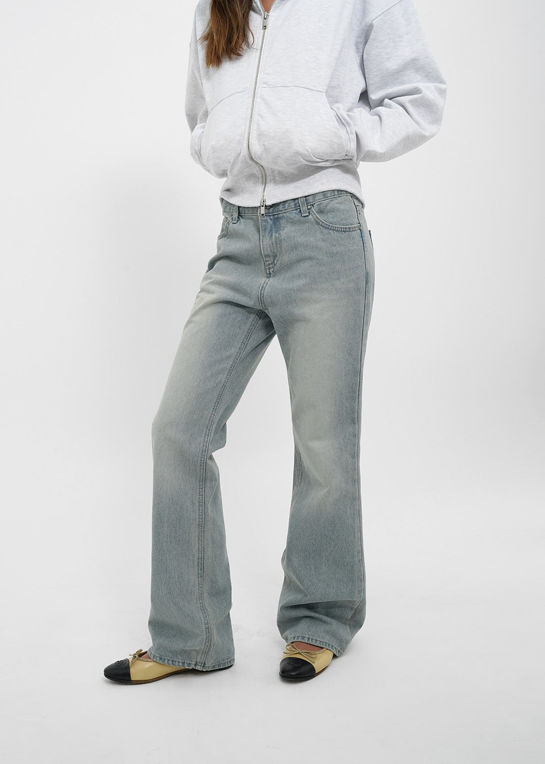 WASHING LOW SLIM BOOTS-CUT JEANS - 2 COLORS 2