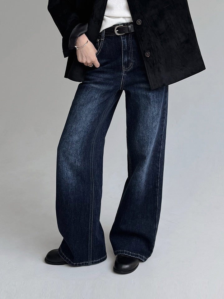 B CLASSIC STRAIGHT DENIM PANTS - 2 COLORS