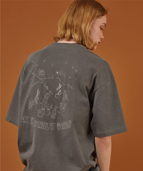 PIGMENT EMBROIDERY SHORT SLEEVE - 4 COLORS AS SHOWN