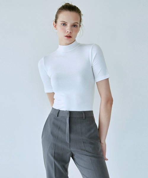 MOCK NECK HALF TOP #徐睿知同款! - 3 COLORS IVORY