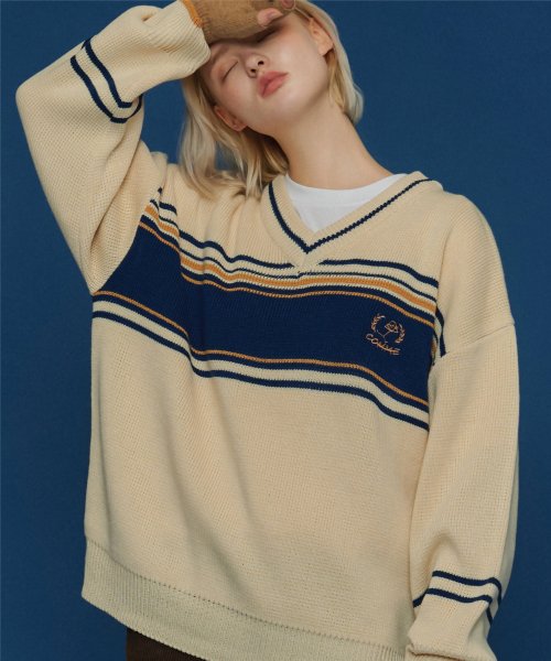 COMME V NECK SWEATER CREAM - 3 COLORS CREAM