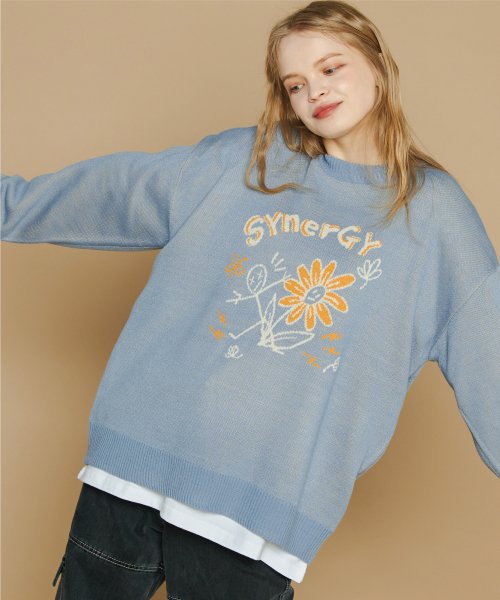 GRAPHIC SWEATER - 2 COLORS BLUE