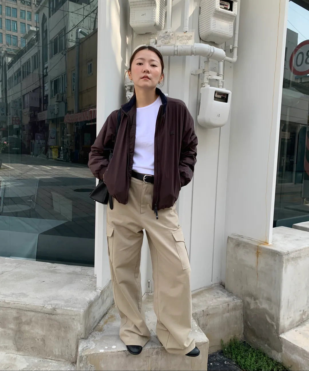 TRACK PADDING JACKET BROWN/DARK BROWN #NINGNING同款!