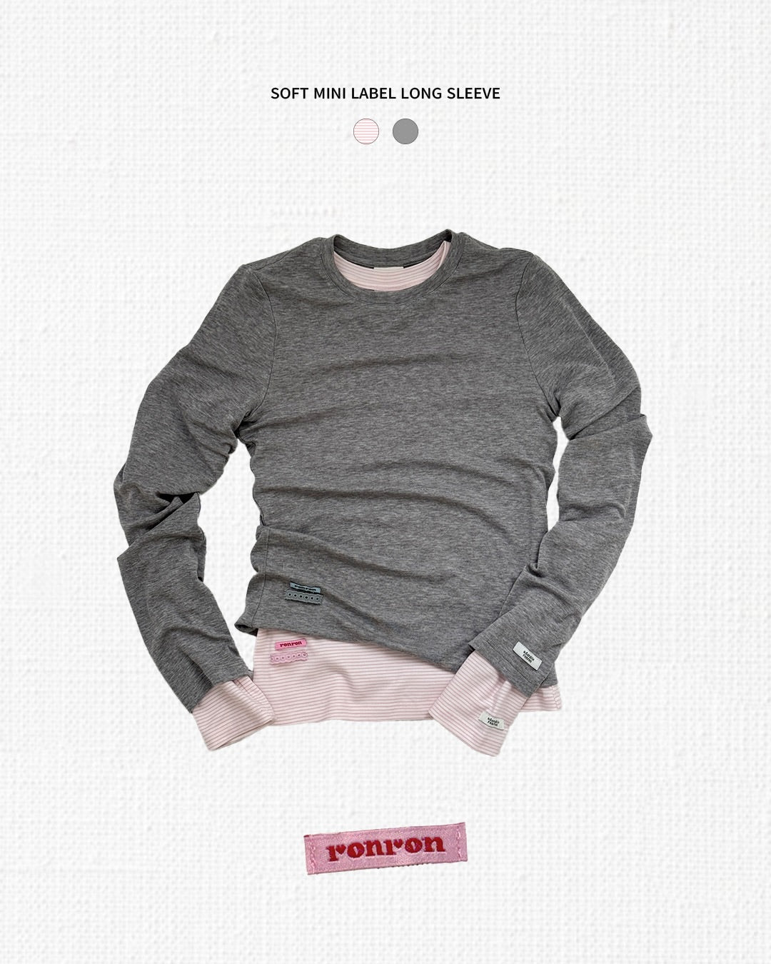 SOFT MINI LABEL LONG SLEEVE (9colors) [$398兩件]