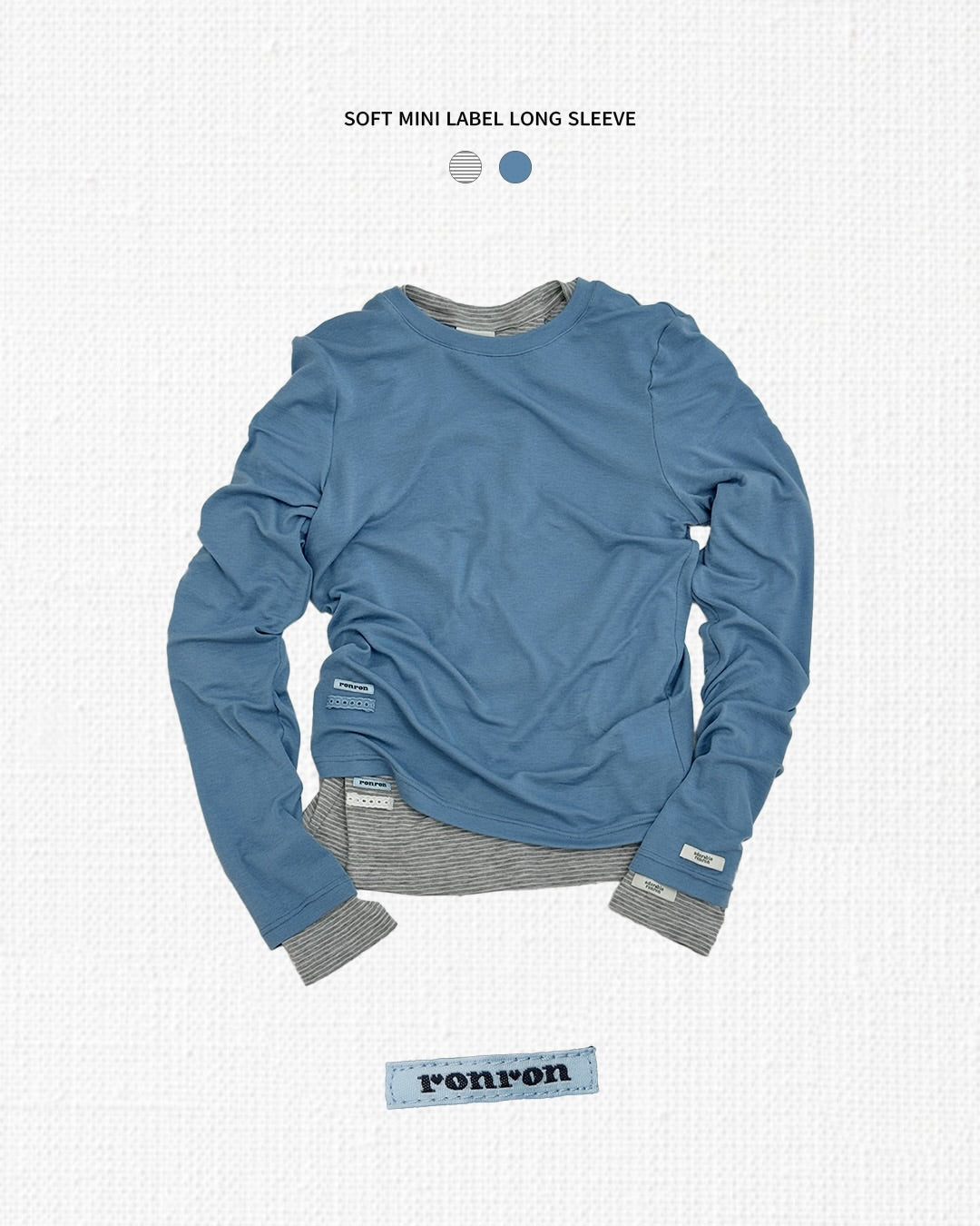 SOFT MINI LABEL LONG SLEEVE (9colors) [$398兩件]
