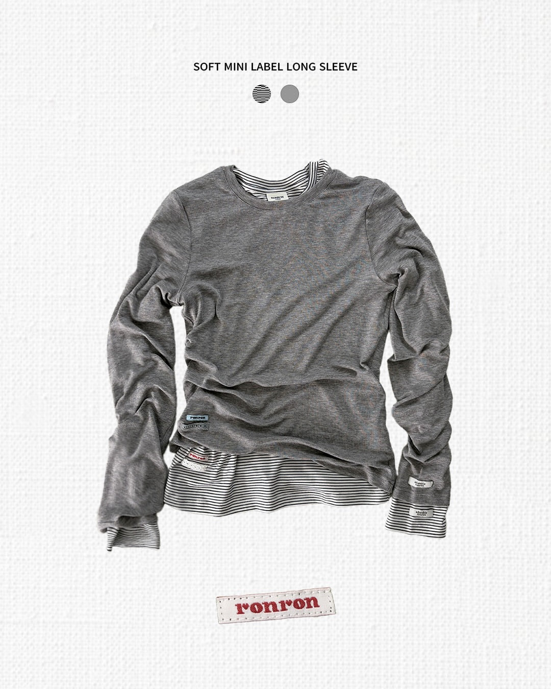 SOFT MINI LABEL LONG SLEEVE (9colors) [$398兩件]