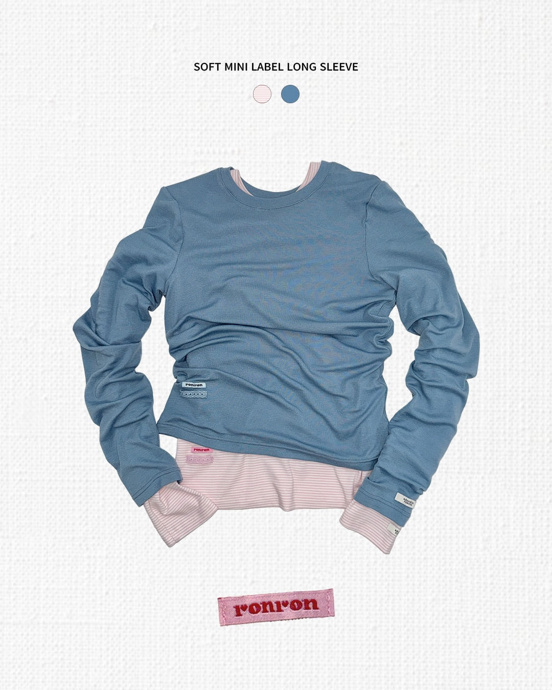 SOFT MINI LABEL LONG SLEEVE (9colors) [$398兩件]