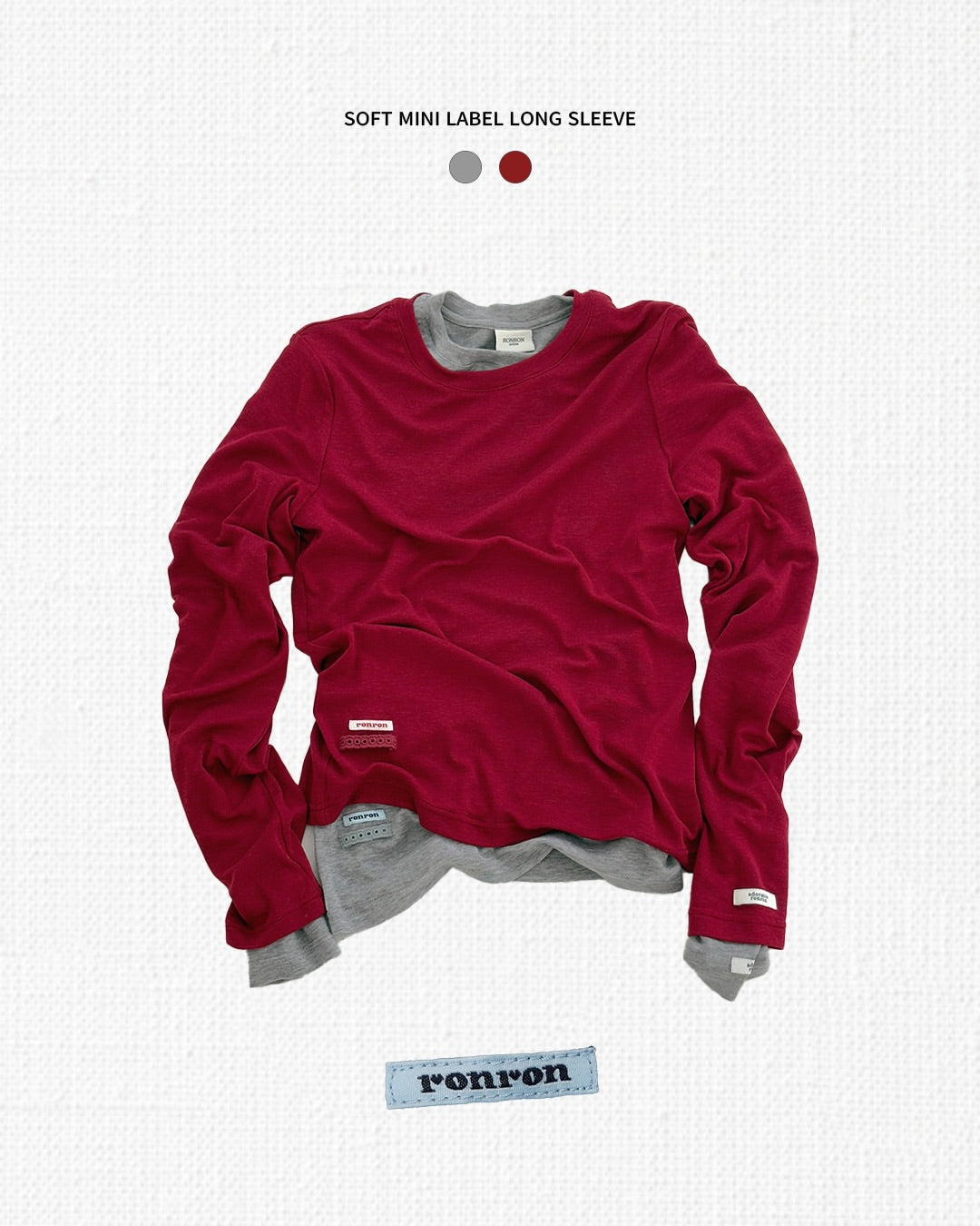 SOFT MINI LABEL LONG SLEEVE (9colors) [$398兩件]