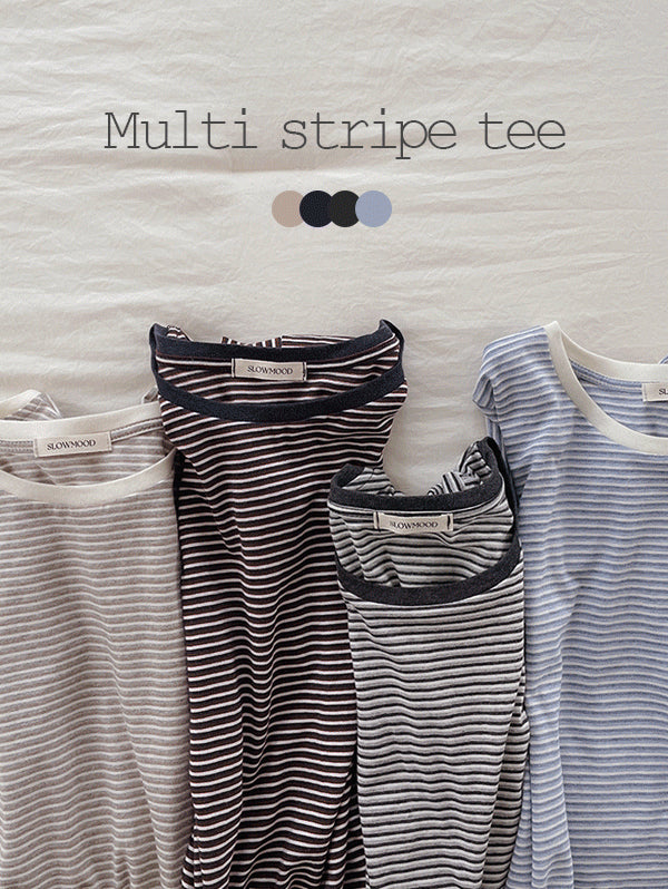 TOAST STRIPE HALF TEE - 10 COLORS