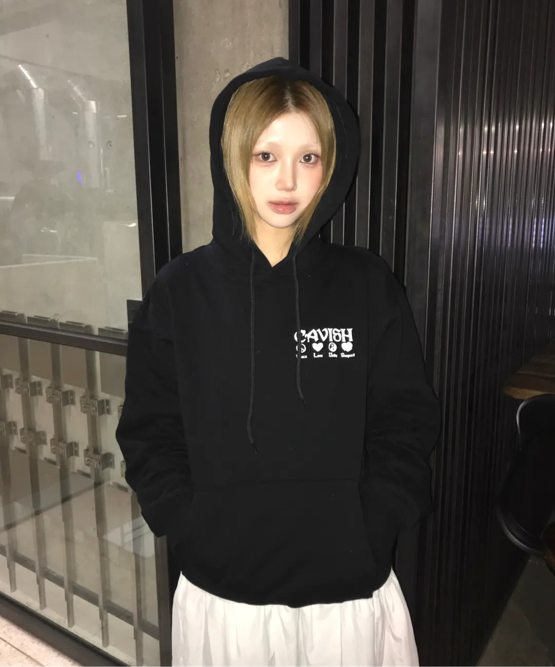 PLUR LOGO HOODIE BLACK