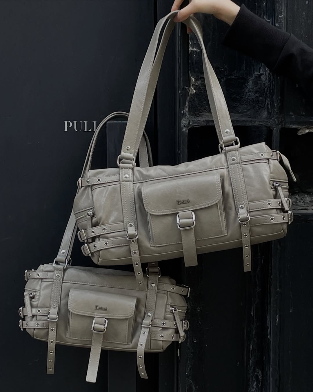BELTED POCKET SHOULDER BAG - 3 colors