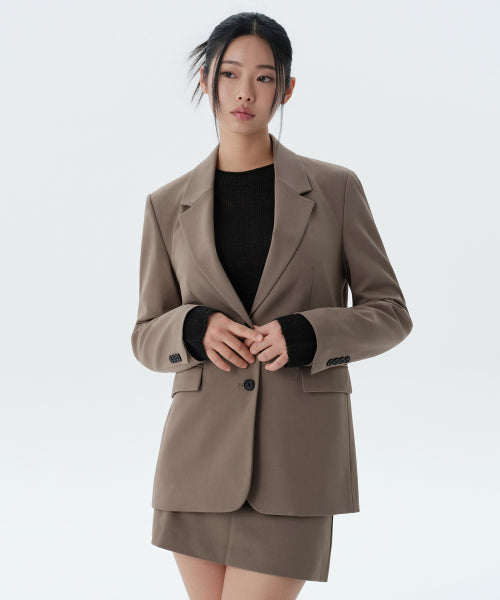 WOMENS BASIC BLAZER #韓韶禧同款! - 3 COLORS BEIGE