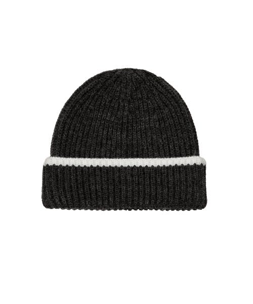 MARITHE KNIT SHORT BEANIE - 3 COLORS CHARCOAL