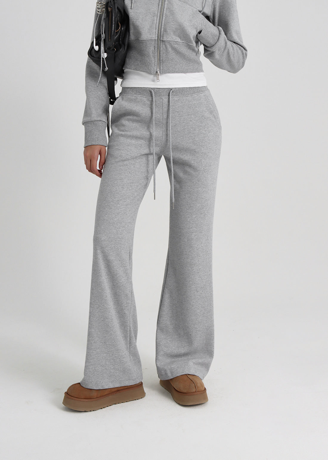 LIGHT SWEAT BOOTCUT BANDED PANTS - 3 COLORS 4