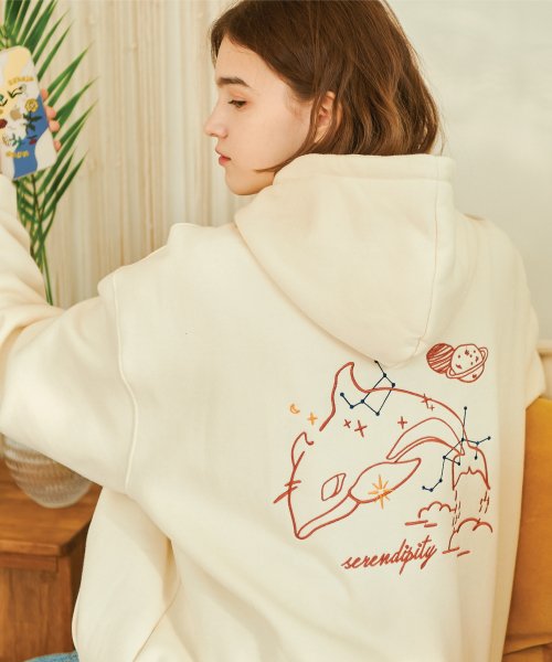 TEE EMBROIDERY HOOD - 2 COLORS CREAM