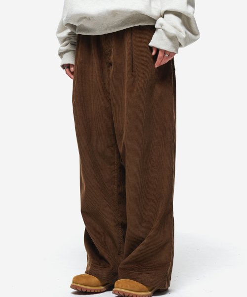 BALLOON WIDE CORDUROY PANTS - 2 COLORS BROWN