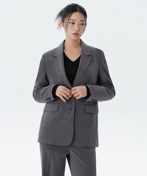 WOMENS BASIC BLAZER #韓韶禧同款! - 3 COLORS GREY