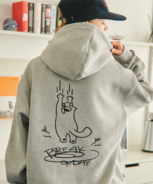 EMBROIDERY HOOD - 3 COLORS GREY