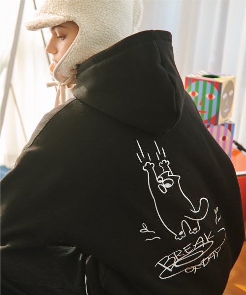 EMBROIDERY HOOD - 3 COLORS BLACK