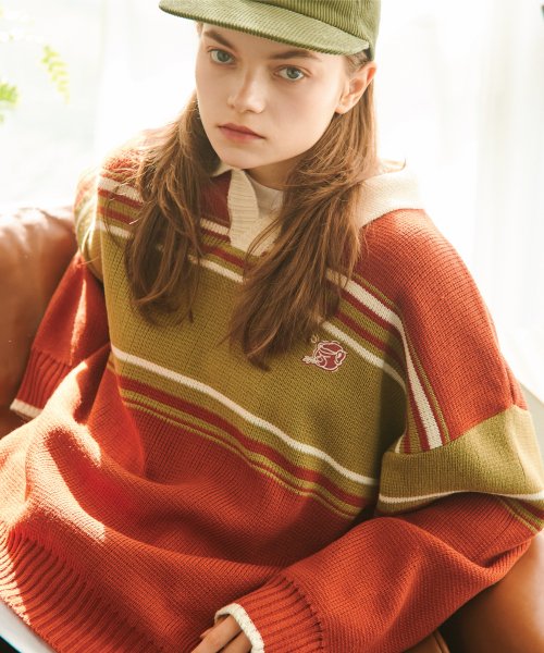 TEDDY PIQUE SWEATER NAVY - 2 COLORS RED
