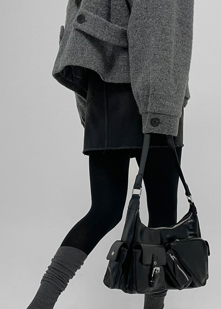 Anoet Pocket Leather Shoulder Bag - 2 colors