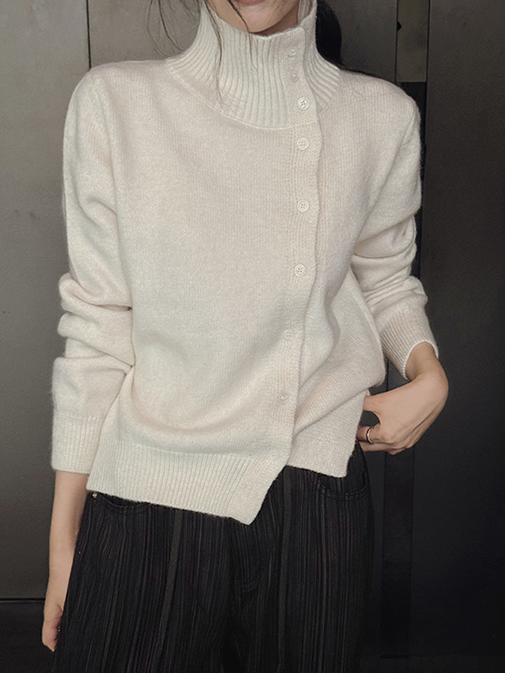 MONOCLE SIDE-BUTTON KNIT CARDIGAN - 3 COLORS