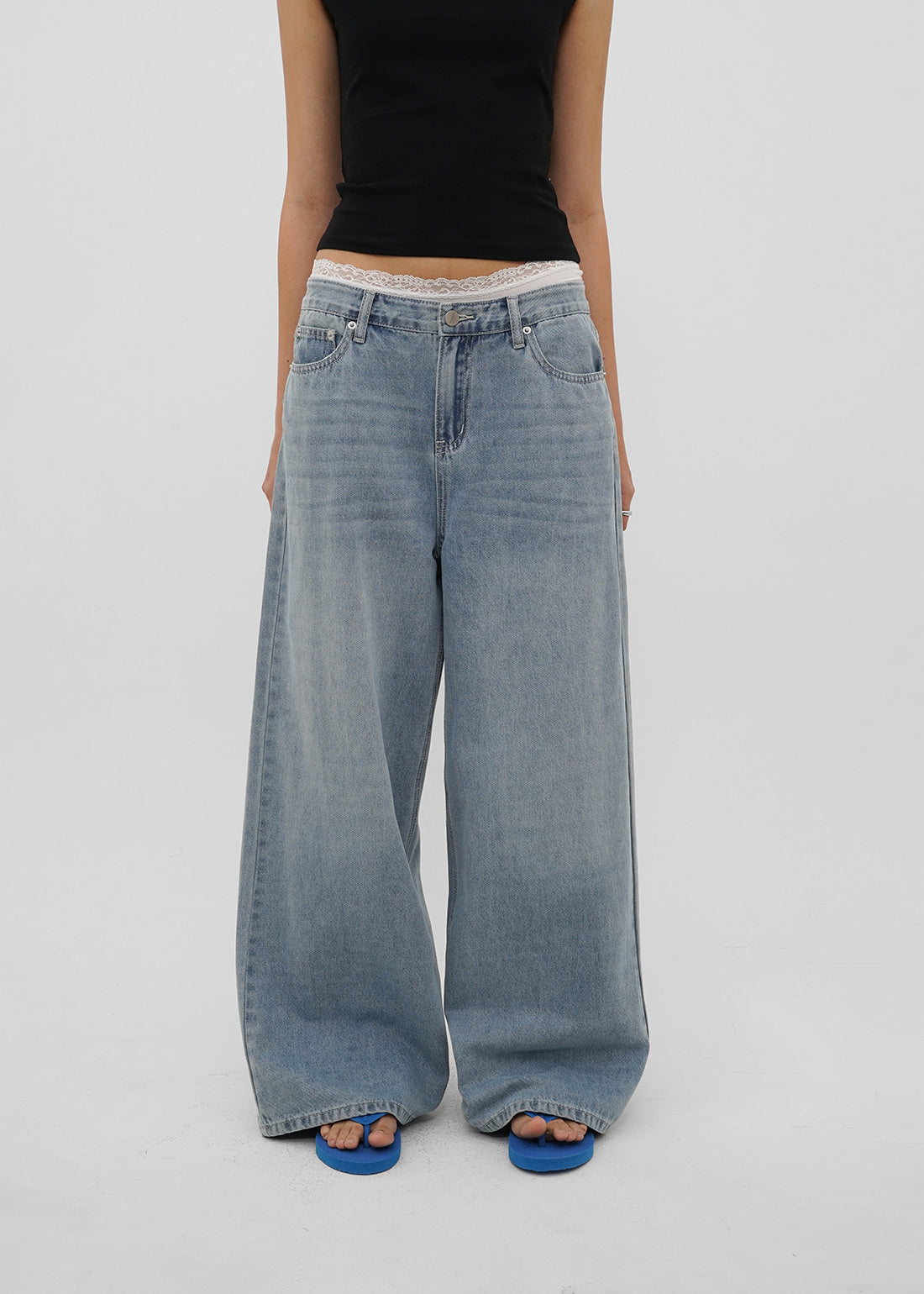 LIGHT WASHING WIDE JEANS 5
