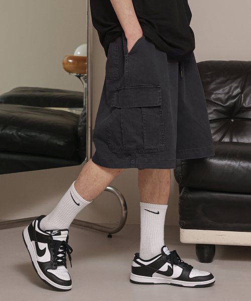 GIANT FIT STONE CARGO SHORTS - 4 COLORS DARK GREY