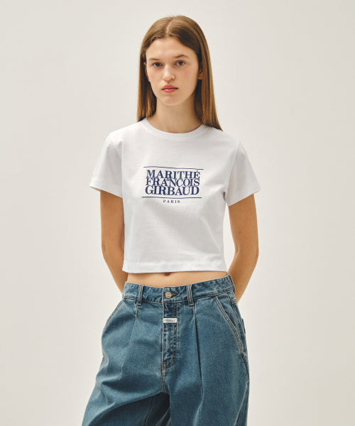 W CLASSIC LOGO CROP TEE - 11 COLORS WHITE