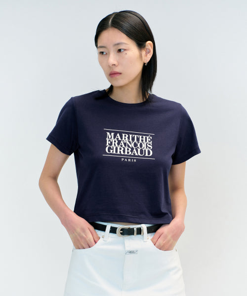 W CLASSIC LOGO CROP TEE - 11 COLORS NAVY