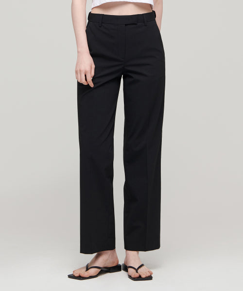 STRAIGHT HIDDEN BANDING SLACKS BLACK