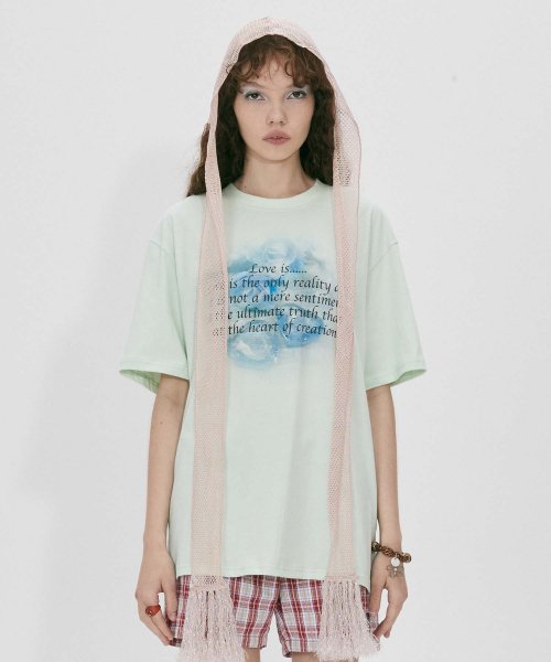 CHEESY WORDS TEE PALE MINT