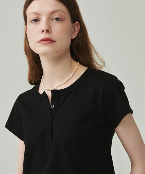 HENRYNECK HALF T SHIRT - 5 COLORS BLACK