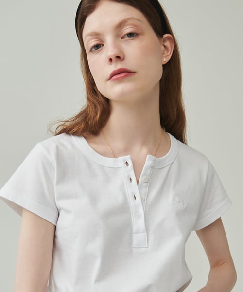 HENRYNECK HALF T SHIRT - 5 COLORS WHITE