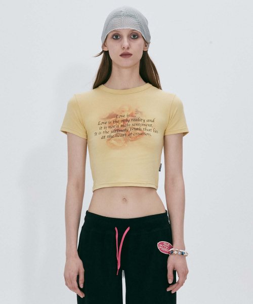CHEESY WORDS CROP TOP EGGSHELL AS SHOWN