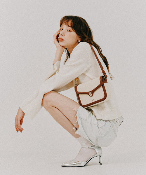 AMBER CANVASBROWN SHOULDER BAG AS SHOWN