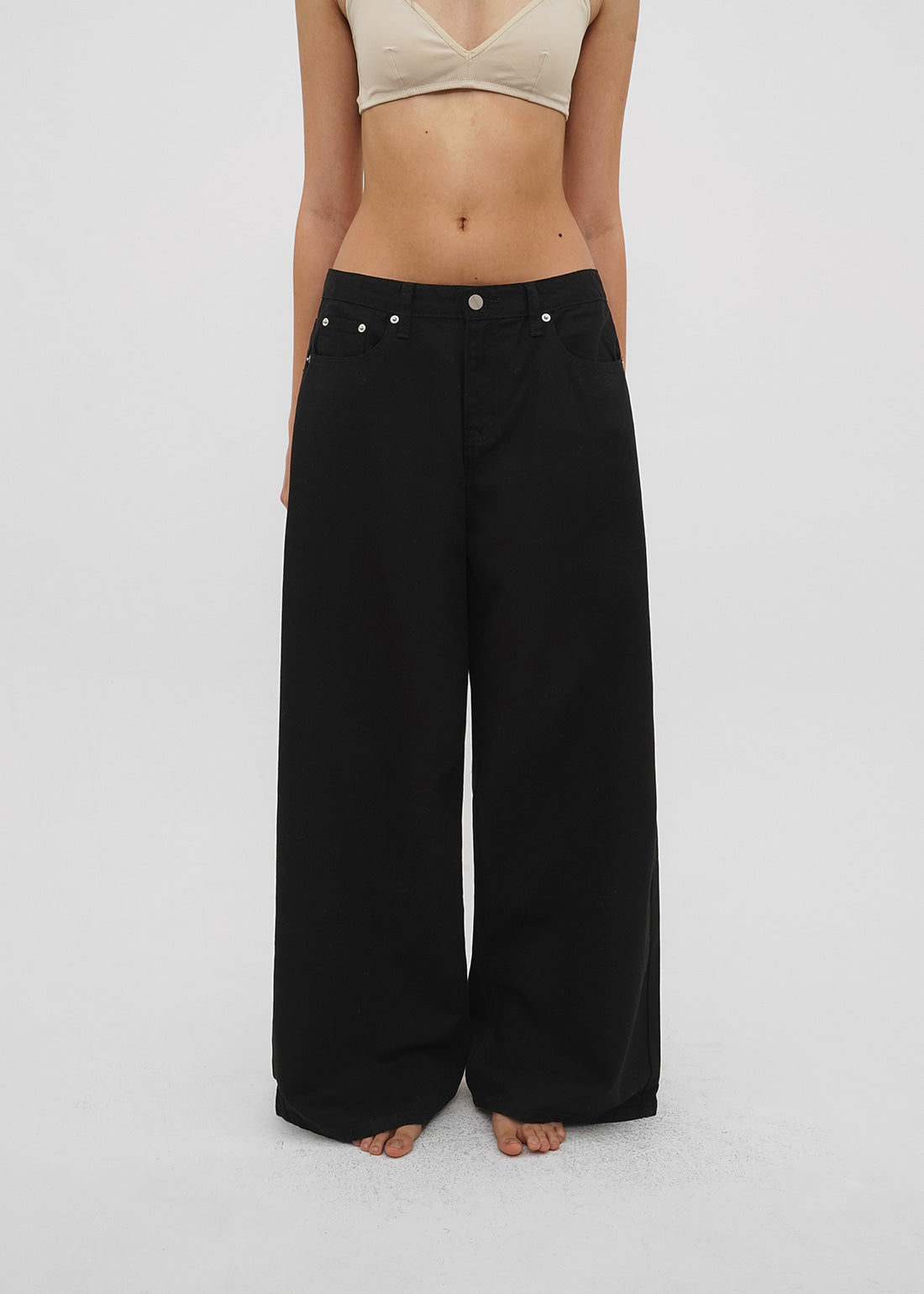 LOW WIDE COTTON PANTS - 2 COLORS 2