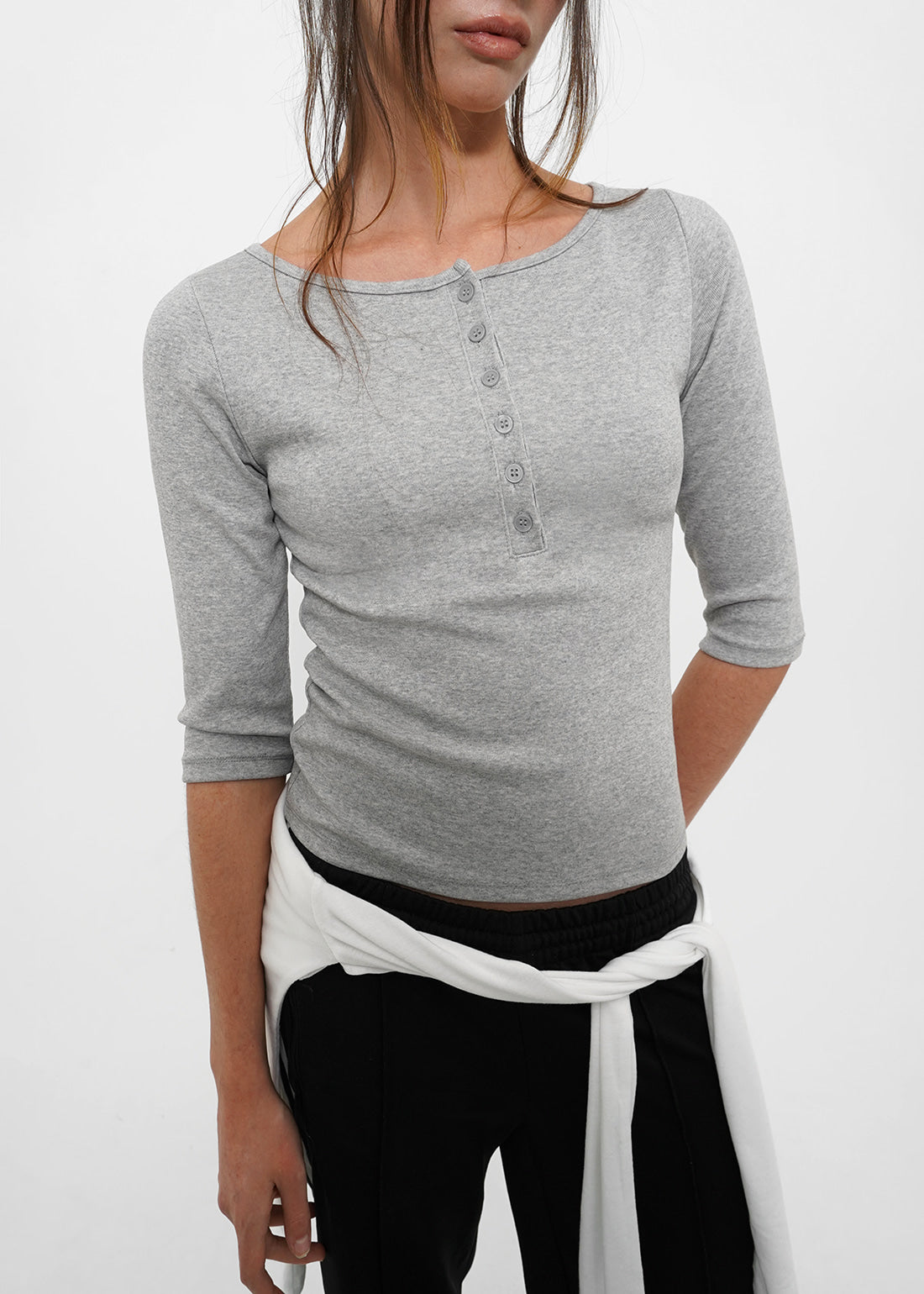 STRETCH STANDARD HENLEY NECK 3/4 SLEEVE TEE 9