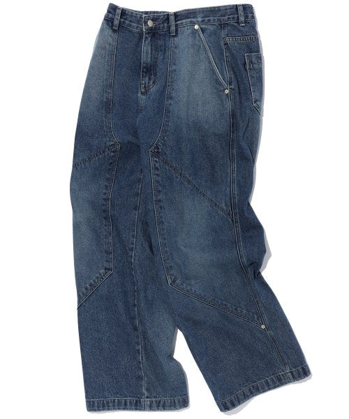 LAYER WIDE DENIM PANTS WASHED - 3 COLORS INDIGO