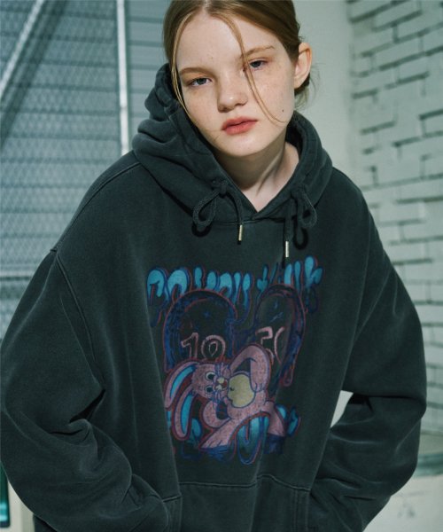 HOPPY PIGMENT HOODIE - 4 COLORS BLACK