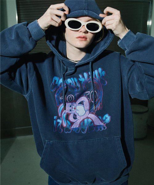 HOPPY PIGMENT HOODIE - 4 COLORS BLUE
