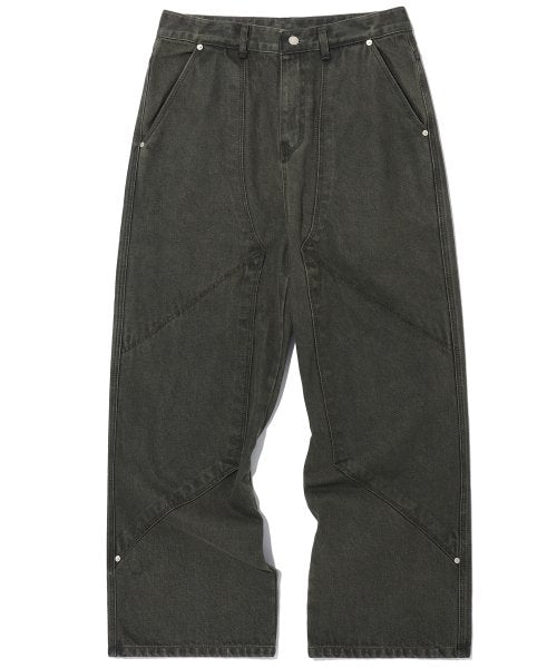 LAYER WIDE DENIM PANTS - 3 COLORS KHAKI