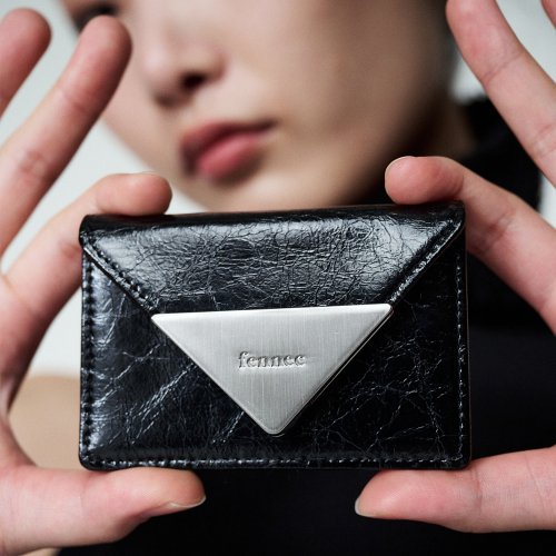 CRINKLE TRIANGLE ACCORDION POCKET - BLACK - 8 COLORS BLACK