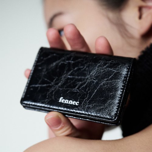 CRINKLE SOFT CARD CASE COOL - 10 COLORS BLACK