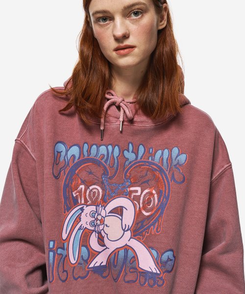 HOPPY PIGMENT HOODIE - 4 COLORS PINK