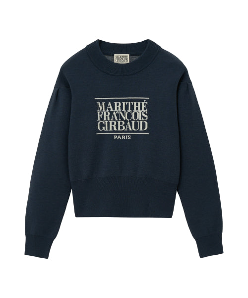 W CLASSIC LOGO CROP KNIT - 2 COLORS NAVY