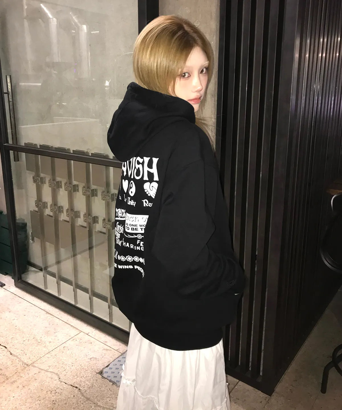 PLUR LOGO HOODIE BLACK